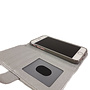 HEM HEM Apple iPhone 12 / 12 Pro - Magic Glitter Shiny Silver- Leren Rits Portemonnee Telefoonhoesje