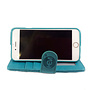 HEM HEM Apple iPhone 12 / 12 Pro - Magic Glitter Pure Turquoise - Leren Rits Portemonnee Telefoonhoesje