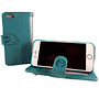 HEM HEM Apple iPhone 12 / 12 Pro - Magic Glitter Pure Turquoise - Leren Rits Portemonnee Telefoonhoesje