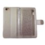 HEM HEM Apple iPhone 12 / 12 Pro - Magic Glitter Shiny Silver- Leren Rits Portemonnee Telefoonhoesje