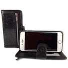 HEM HEM Apple iPhone 12 Pro Max - Magic Glitter Antique Black - Leren Rits Portemonnee Telefoonhoesje