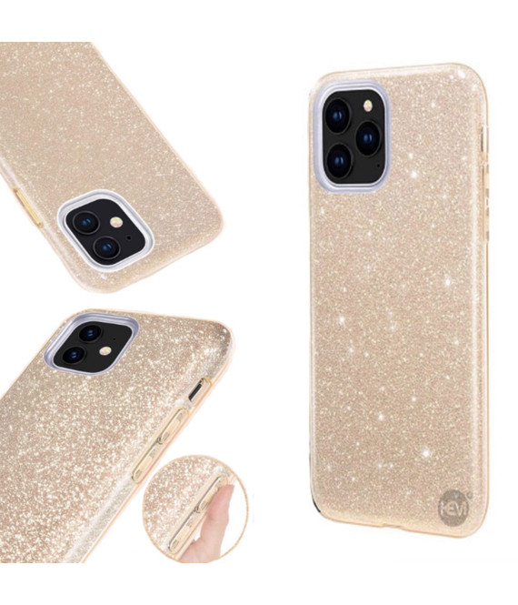 HEM Apple iPhone 12 Mini Glitter Goud Siliconen Gel TPU / Back Cover / Hoesje iPhone 12  Mini