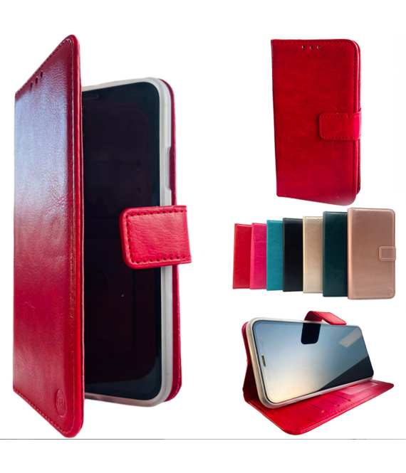 HEM Apple iPhone 12 / 12 Pro Rode Wallet / Book Case / Boekhoesje/ Telefoonhoesje / Hoesje iPhone 12  met vakje voor pasjes, geld en fotovakje