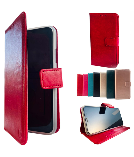 HEM HEM Samsung Galaxy S21 Rode Wallet / Book Case / Boekhoesje/ Telefoonhoesje / Hoesje Samsung S21 met vakje voor pasjes, geld en fotovakje