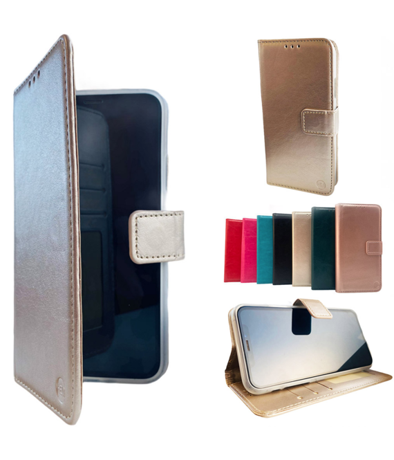 HEM HEM Samsung Galaxy S21 Plus Gouden Wallet / Book Case / Boekhoesje/ Telefoonhoesje / Hoesje Samsung S21 Plus met vakje voor pasjes, geld en fotovakje