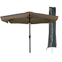 Outdoor Living Parasol Gemini - 300 cm - Taupe + Basic CUHOC Parasolhoes