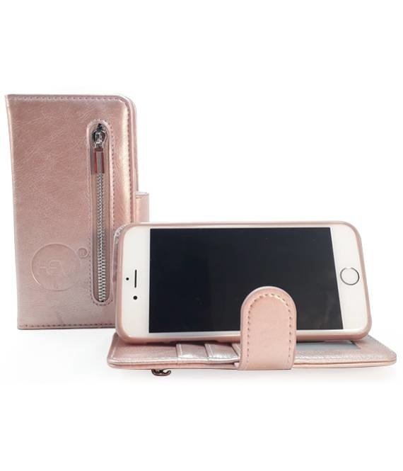 HEM Apple iPhone 13 Pro Max - Rosé Gold Leren Rits Portemonnee Hoesje - Lederen Wallet Case TPU meegekleurde binnenkant - Book Case - Flip Cover - Boek - 360º beschermend Telefoonhoesje