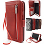HEM Apple iPhone 12 Mini Rode Wallet / Book Case / Boekhoesje/ Telefoonhoesje / Hoesje met pasjesflip en rits voor kleingeld