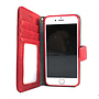 HEM Suede look gevlamd rood boekhoesje iPhone 12 / 12 Pro met vakje voor pasjes geld en een fotovakje en polsbandje
