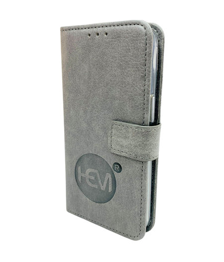 Apple iPhone 13 Mini  - Vintage Grey  Leren Portemonnee Hoesje - Lederen Wallet Case TPU - Book Case - Flip Cover - Boek - 360º beschermend Telefoonhoesje
