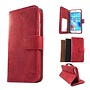 HEM Suede look gevlamd rood boekhoesje iPhone 13 Pro Max met vakje voor pasjes geld en een fotovakje en polsbandje