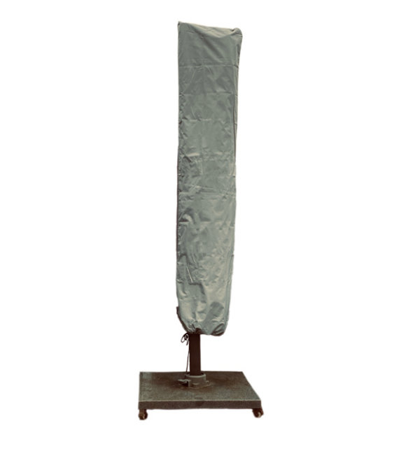 CUHOC Diamond topkwaliteit parasolhoes staande hoes parasol - 175x28x50 cm - met Rits, Stok en Trekkoord incl. Stopper - Zilvergrijze Parasolhoes waterdicht