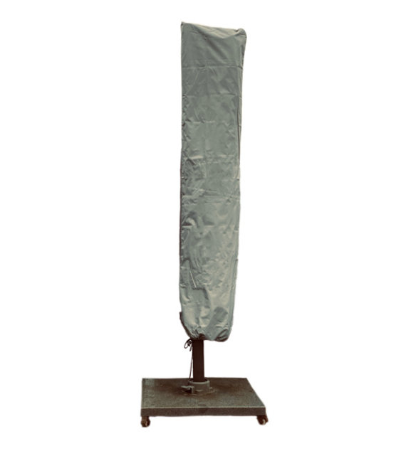 CUHOC Diamond topkwaliteit parasolhoes staande parasol - 175x28x50 cm - met Rits, Stok en Trekkoord incl. Stopper - Zilvergrijze Parasolhoes waterdicht