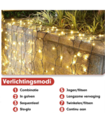 LED Balkonverlichting - 320 Led - 8 streng - Waterval - Gordijn kerstverlichting - HEM opbergzak