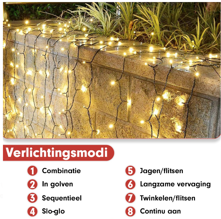 Tijdens ~ eeuwig Infrarood LED Balkonverlichting - 320 Led- 8 streng - Waterval - Gordijn kerstve -  Hoesjesweb.nl