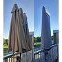 CUHOC Parasolhoes voor Dubbele Parasol-Zilvergrijs-250x55x60 cm-3 Koppige parasolhoes-DIAMOND