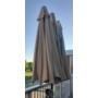 CUHOC Parasolhoes voor Dubbele Parasol-Zilvergrijs-250x55x60 cm-3 Koppige parasolhoes-DIAMOND