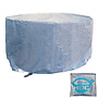CUHOC COVER UP HOC - Diamond hoes tuinset rond - 250x80 cm ( diameterxhoogte) - tuinmeubel beschermhoes waterdicht met Stormbanden, Trekkoord en Afwaterings HOCCIE - Zilvergrijze hoes voor ronde tuinset