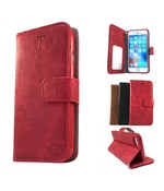 HEM Samsung Galaxy S22 Plus Suede look gevlamd rood boekhoesje met vakje voor pasjes geld en een fotovakje en polsbandje