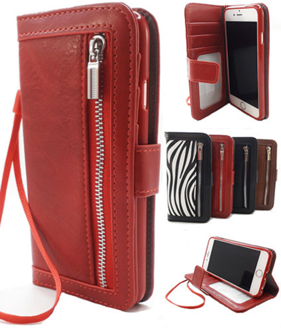 HEM Samsung Galaxy S22 Ultra Rode Wallet / Book Case / Boekhoesje/ Telefoonhoesje / Hoesje met pasjesflip en rits voor kleingeld