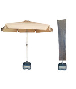 CUHOC Urban Taupe Parasol + Basic Parasolhoes + Verrijdbare Voet