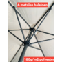 CUHOC CUHOC - Parasol Ibiza Beige -  Ø300cm  + Verrijdbare Parasolvoet  + Parasolhoes