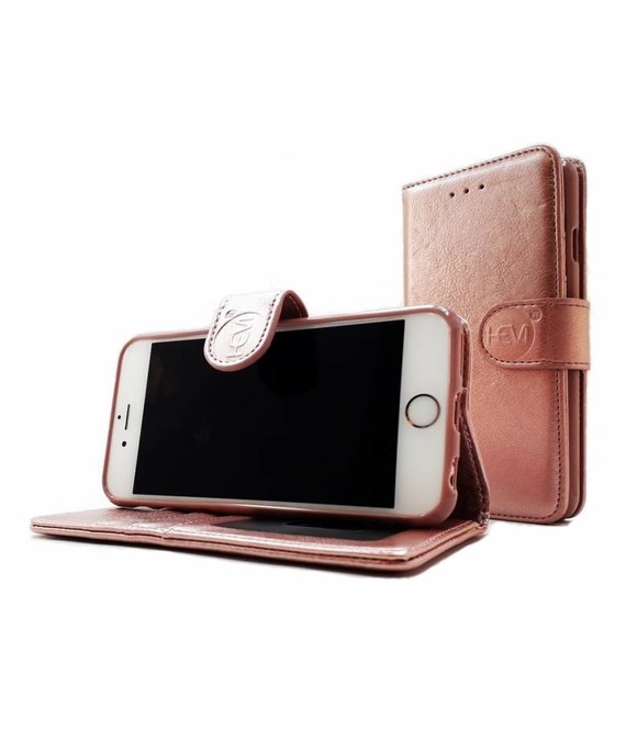 HEM Samsung Galaxy S9+ Rose Gold Leren Portemonnee Hoesje - Lederen Wallet Case TPU meegekleurde binnenkant- Book Case - Flip Cover - Boek - 360º beschermend Telefoonhoesje