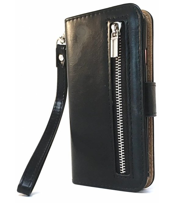 HEM HEM iPhone 14 Plus Zwarte Wallet / Book Case / Boekhoesje/ Telefoonhoesje met aparte pasjesflip en rits voor kleingeld