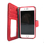 HEM HEM Suede look gevlamd rood boekhoesje iPhone 14/15 met vakje voor pasjes geld en een fotovakje en polsbandje