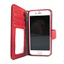 HEM HEM Suede look gevlamd rood boekhoesje iPhone 14 Pro met vakje voor pasjes geld en een fotovakje en polsbandje