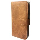 HEM HEM Suede look gevlamd bruin boekhoesje iPhone 14 Pro Max met vakje voor pasjes geld en een fotovakje en polsbandje