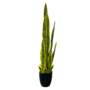 HEM HEM Sansevieria / Vrouwentong Kunstplant - Levensechte Kunstplant voor binnen - in pot - groen / geel 92 cm - niet van echt te onderscheiden