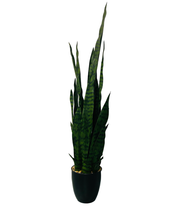 HEM HEM Sansevieria / Vrouwentong Kunstplant - Levensechte Kunstplant voor binnen - in pot - groen 92 cm - niet van echt te onderscheiden