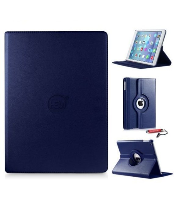 HEM HEM iPad Hoes geschikt voor iPad 2 / 3 / 4 - Donkerblauw - 9,7 inch - Draaibare hoes - iPad 2 Hoes - iPad 3 hoes - iPad 4 Hoes - Met Stylus Pen