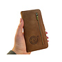 HEM HEM - iPhone 14 Pro hoesje Silky Brown - iPhone 14 Pro bruin hoesje met rits - iPhone 14 Pro pasjeshoesje in bookcover