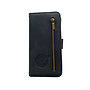 HEM HEM - iPhone 14/15 hoesje Silky Black - iPhone 14/15 Zwart hoesje met rits - iPhone 14/15 pasjeshoesje in bookcover