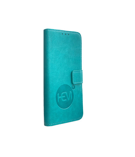 HEM HEM Leren Portemonnee Hoesje - Geschikt voor iPhone 14/15 - Pure Turquoise - Telefoonhoesje