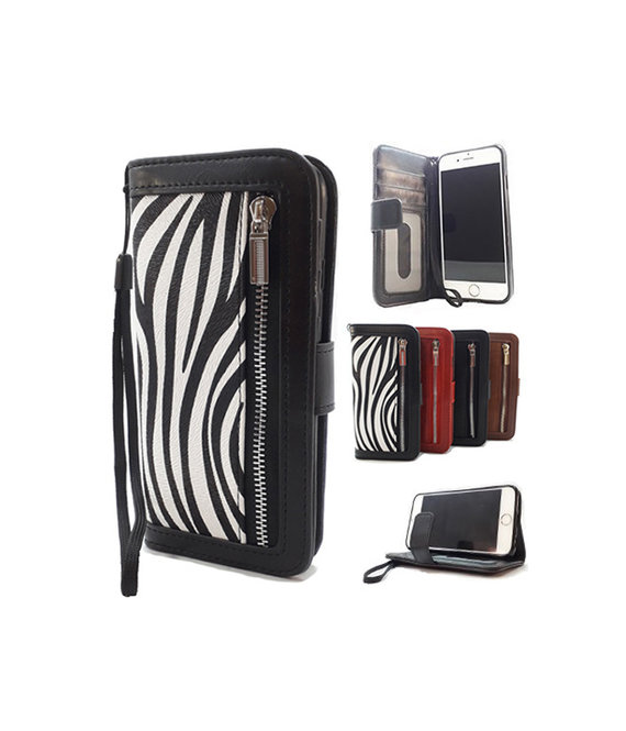 HEM HEM Samsung Galaxy A10 Zebra print Wallet / Book Case / Boekhoesje/ Telefoonhoesje / Hoesje met pasjesflip en rits voor kleingeld