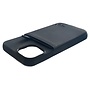 HEM HEM iPhone 14/15 - Luxe Silky Black Back Cover Zwart met Extra LENS BESCHERMING - Telefoonhoesje / Achterkant voor 3 pasjes