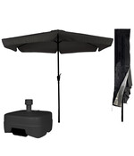 CUHOC Zwarte Parasol + Redlabel Parasolhoes + Verrijdbare Voet