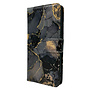 HEM HEM Stylish Book Case (geschikt voor 15 Pro) iPhone 15 Pro hoesje met 3 pasjesuitsnedes + fotovakje - Portemonneehoesje - pasjeshouder - Marble Blauw/Goud