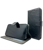 HEM Stylish Book Case (geschikt voor 15 Pro) iPhone 15 Pro hoesje met 3 pasjesuitsnedes + fotovakje - Portemonneehoesje - pasjeshouder - Zwart