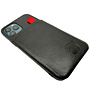 HEM HEM Luxe Lederen Back Cover - Geschikt voor iPhone 14 Pro - Zwart - Telefoonhoesje / Achterkant voor 3 pasjes