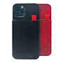 HEM HEM Luxe Lederen Back Cover - Geschikt voor iPhone 13 Pro - Zwart - Telefoonhoesje / Achterkant voor 3 pasjes