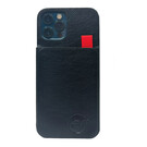 HEM HEM Luxe Lederen Back Cover - Geschikt voor iPhone 12 Mini - Zwart - Telefoonhoesje / Achterkant voor 3 pasjes