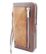 HEM Boekhoesje met rits - Geschikt voor iPhone 15 Plus - Bruine Wallet - Book Case - Boekhoesje - Telefoonhoesje - Hoesje iPhone 15 Plus aparte pasjesflip en rits voor kleingeld