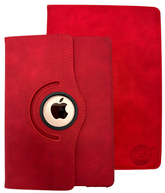 HEM HEM Silky Red iPad 9.7 hoes geschikt voor iPad 2017 - iPad 2018 - iPad Air en Air 2 - 9.7 inch Draaibare Autowake Cover - iPad 2017 / 2018 / Air en Air 2 hoes - iPad 9.7 5/6 Hoes - Air en Air 2 - 5/6e generatie hoes - Met Stylus Pen