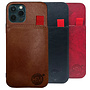 HEM HEM Luxe Lederen Back Cover - Geschikt voor iPhone 14 Plus - Bruin - Telefoonhoesje / Achterkant voor 3 pasjes