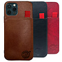 HEM HEM Luxe Lederen Back Cover - Geschikt voor iPhone 13 Pro Max - Bruin - Telefoonhoesje / Achterkant voor 3 pasjes