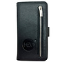 HEM Samsung Galaxy S22 - Antique Black Leren Rits Portemonnee Hoesje - Lederen Wallet Case TPU meegekleurde binnenkant- Book Case - Flip Cover - Boek - 360º beschermend Telefoonhoesje